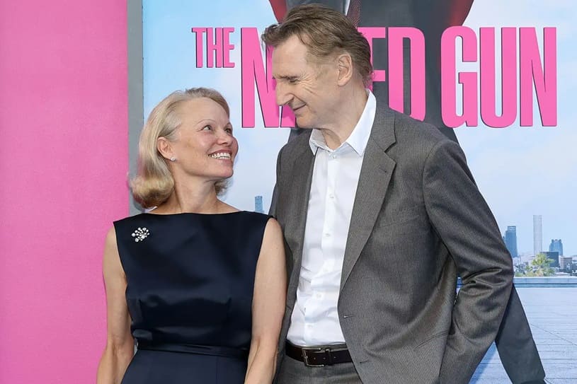 Pamela Anderson Liam Neeson The Naked Gun Ny Premiere
